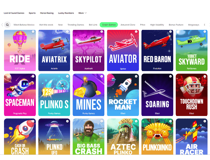 10bet Crash Games Page crashgames.co.za