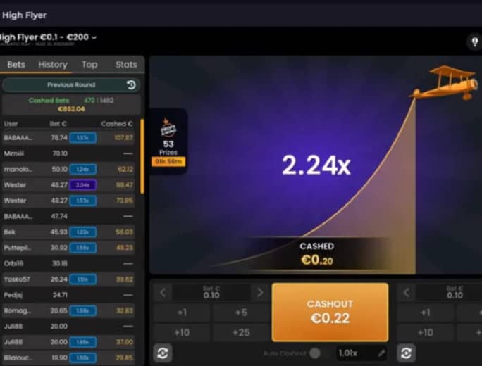 High Flyer Cashout CrashGames