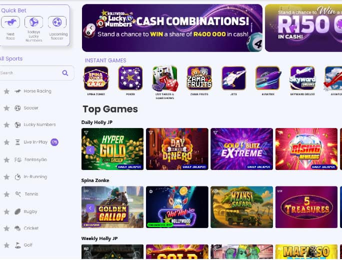 Hollywoodbets Home Page CrashGames