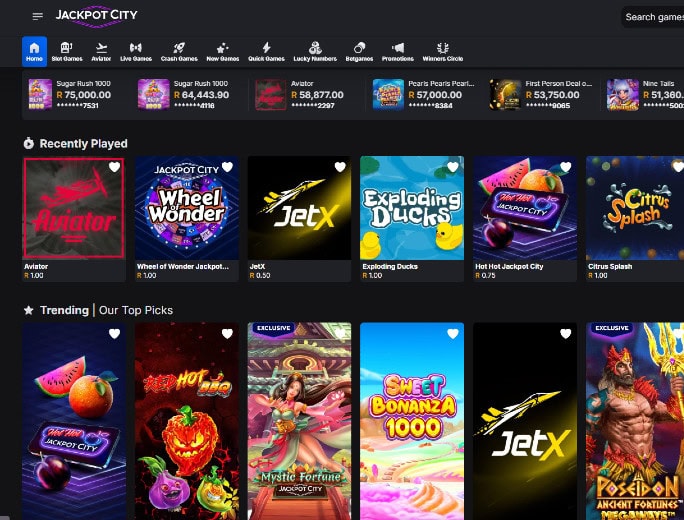 Jackpot City Home Page CrashGames
