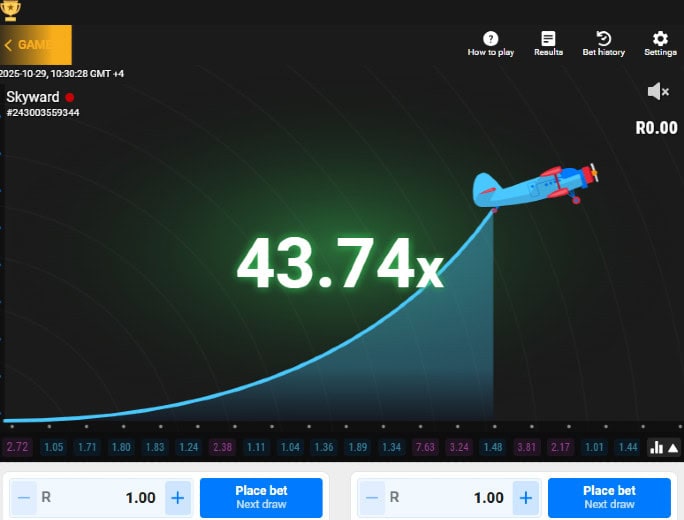 Skyward Multiplier Bet and Win