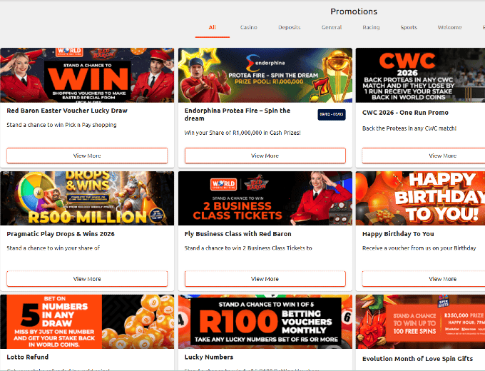 WSB Promotions Page Crashgames.co.za