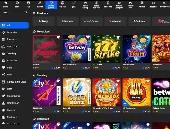 betway Casino Home Page CasinoGames
