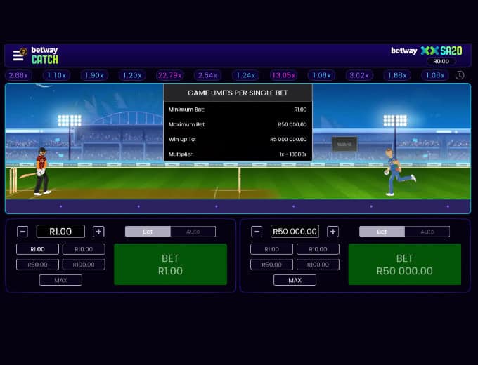 betway catch game limits crashgames